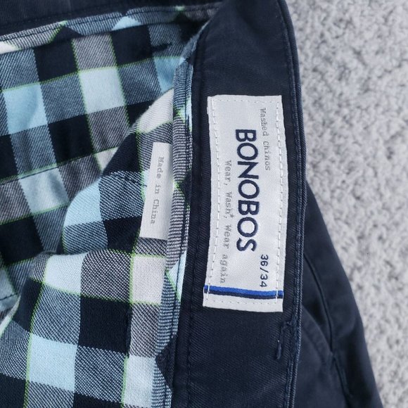 🚫SOLD🚫Bonobos Men Navy Blue Stretch Washed Chino 2.0 Pant Size 36X32 - Picture 4 of 12